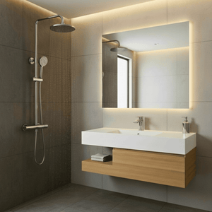 Arko Bathroom Capri Mixer Shower & Basin Mixer Tap Sets with Bath Shower Waste – Chrome