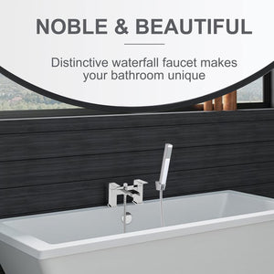 Waterfall Bath Shower Mixer Tap with Shower Kit – Chrome