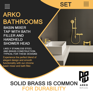 ARKO Capri Bath Filler & Hand Shower Set – Brass