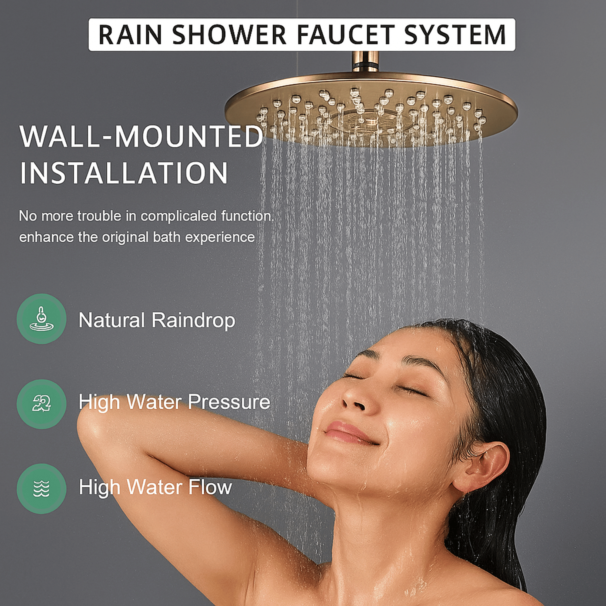 ARKO Round Concealed Thermostatic Shower Mixer 2 Dial Twin Head with Valve, Handset & Shower Waste – Brass