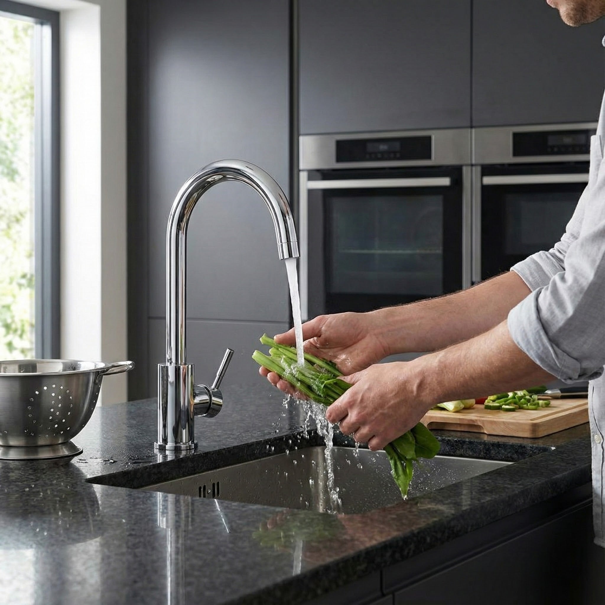 Arko Manhattan Single Lever Kitchen Sink Mixer Tap Swivel Spout - Chrome
