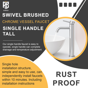 Round Tall Basin Mixer Tap Chrome Finish – Solid Brass