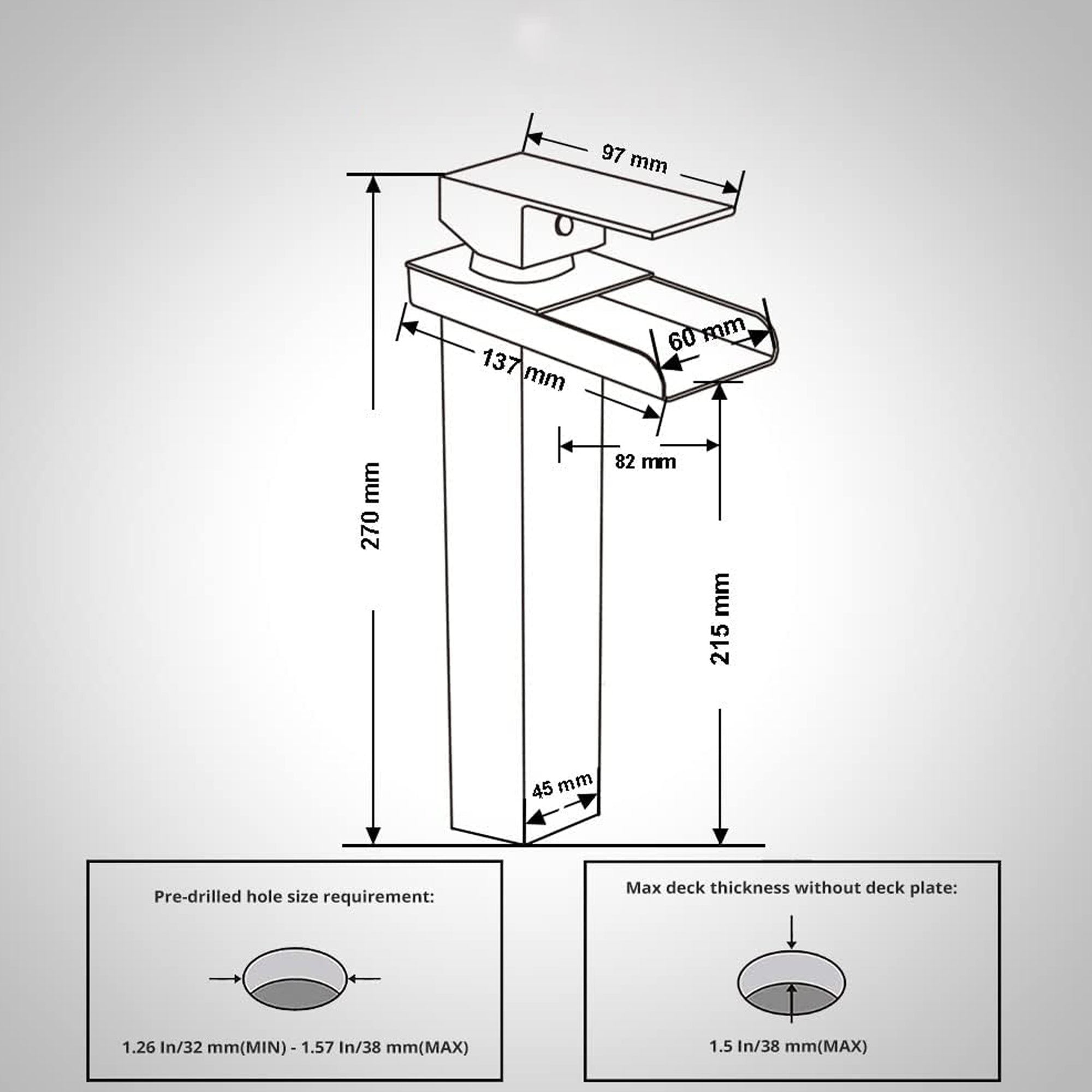 High Rise Mono Basin Mixer Tap – Brass