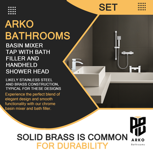 ARKO Vista Bath Filler & Hand Shower Set – Chrome