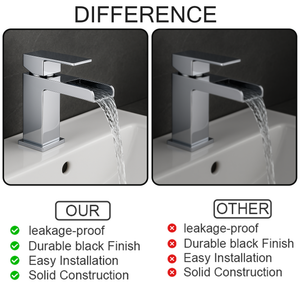 Arko Waterfall Bath and Basin Mixer Tap with Bath Waste Set - Chrome