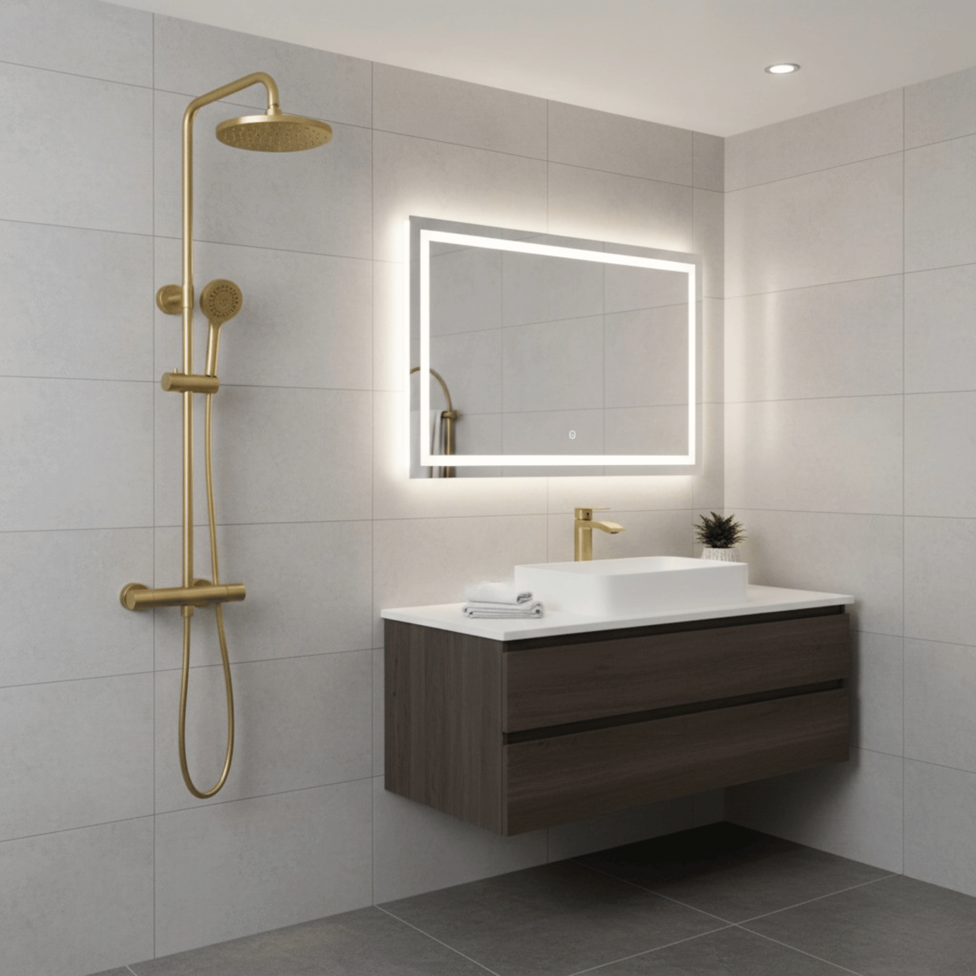 Arko Bathroom Capri Mixer Shower & Basin Mixer Tap Sets with Bath Shower Waste – Brass