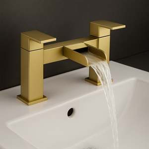 ARKO Waterfall Bath & Basin Mixer Tap Set – Brass Finish