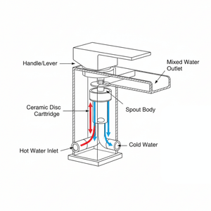 ARKO Waterfall Bath Shower & Basin Mixer Tap Set – Brass