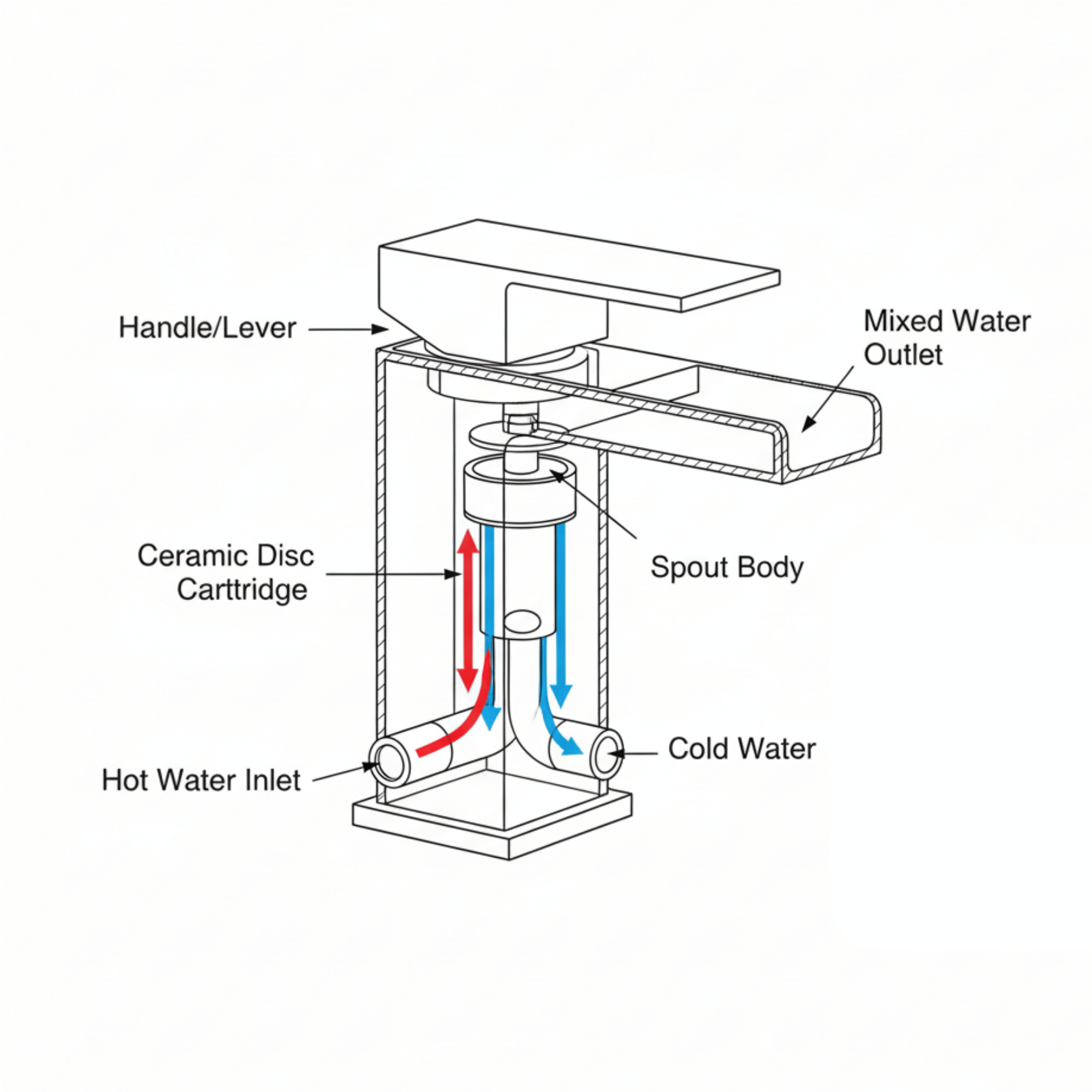 ARKO Waterfall Bath Shower & Basin Mixer Tap Set – Black