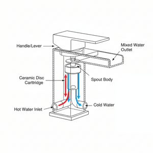ARKO Waterfall Bath Shower & Basin Mixer Tap Set – Black