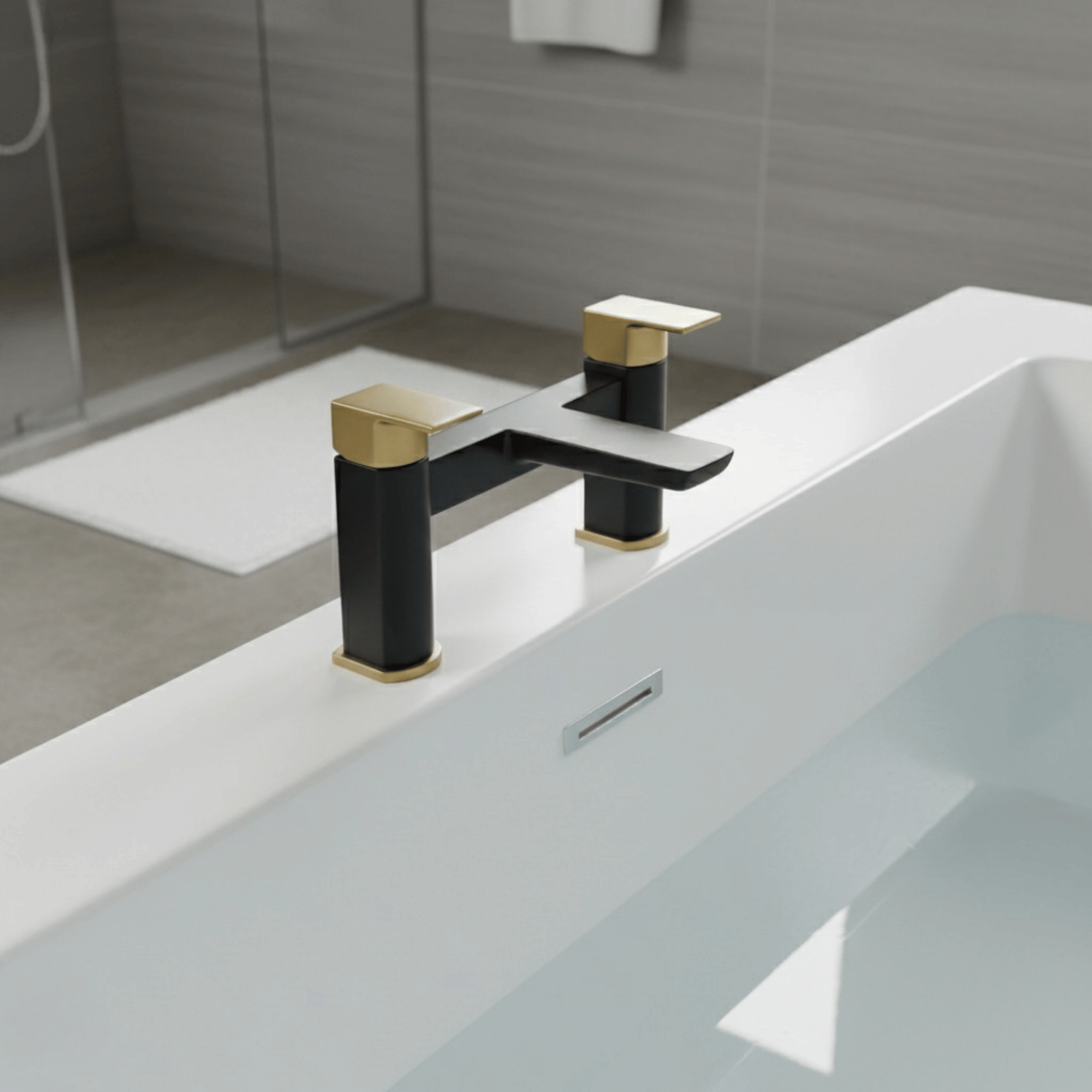 ARKO bath mixer tap, Thermostatic Bath Mixer Tap - BLACK & BRASS