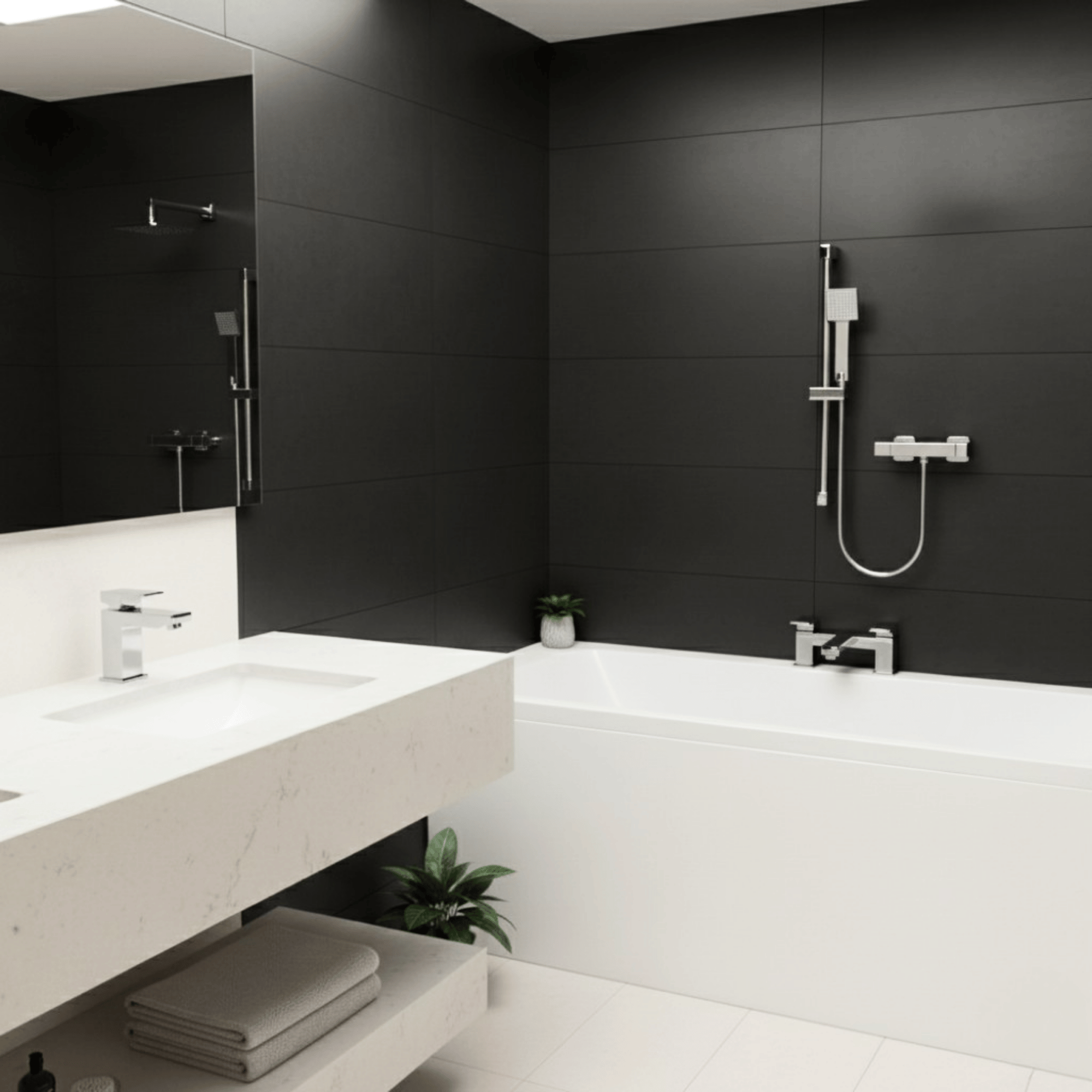 ARKO Verda Bath Filler & Hand Shower Set – Chrome