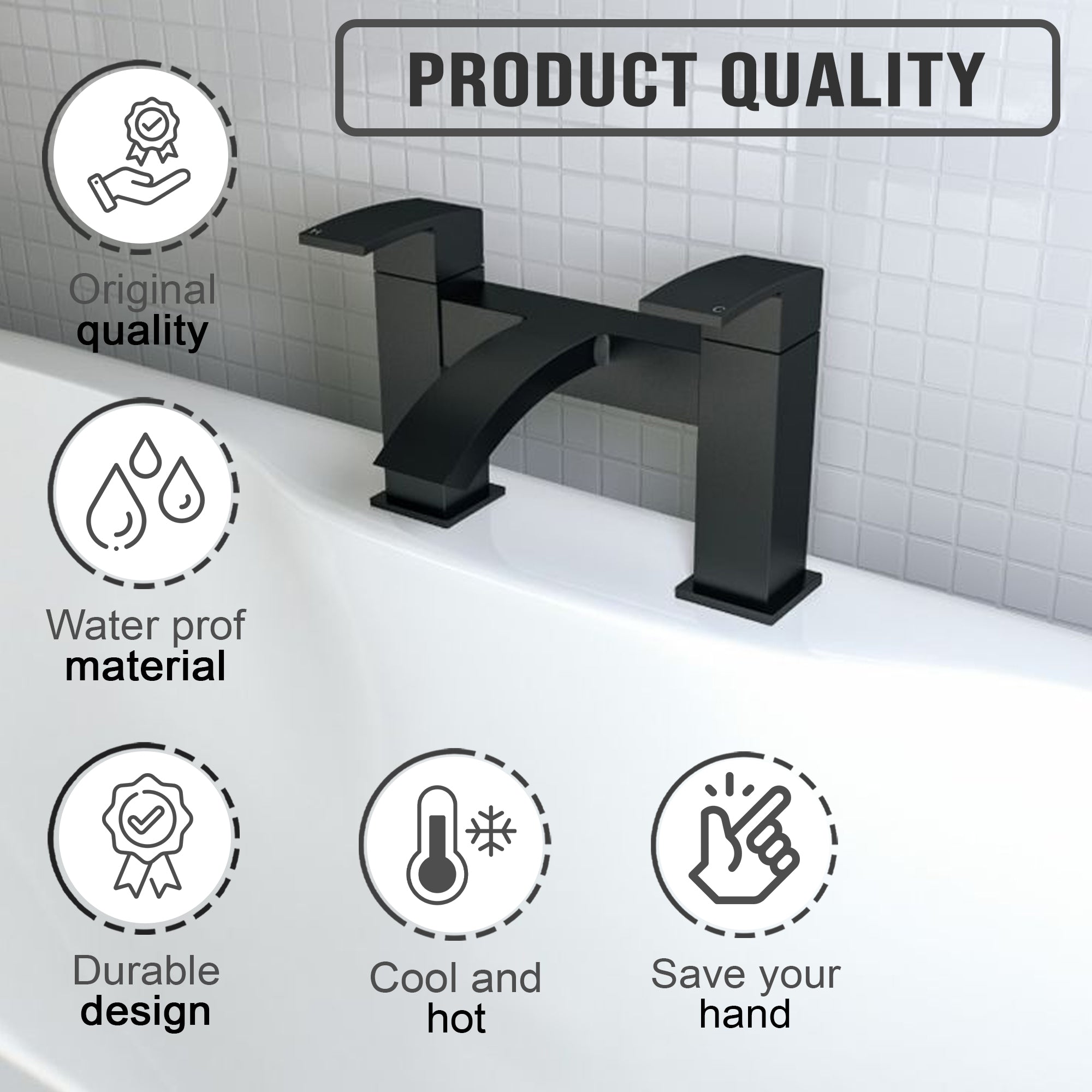 Vista Bath Filler Matte Black