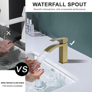 Vista Brass Square Basin Mixer Tap Brass