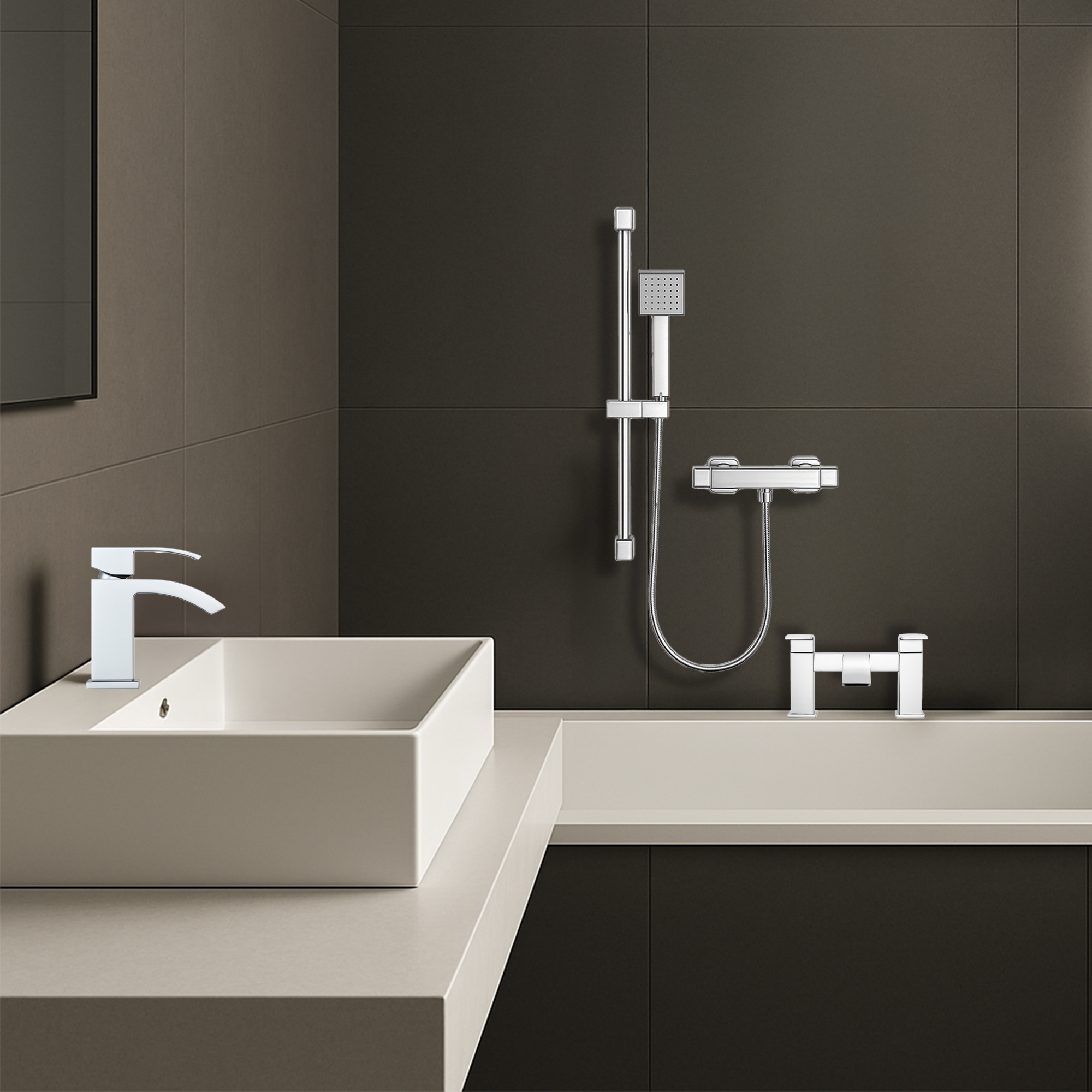 ARKO Vista Bath Filler & Hand Shower Set – Chrome