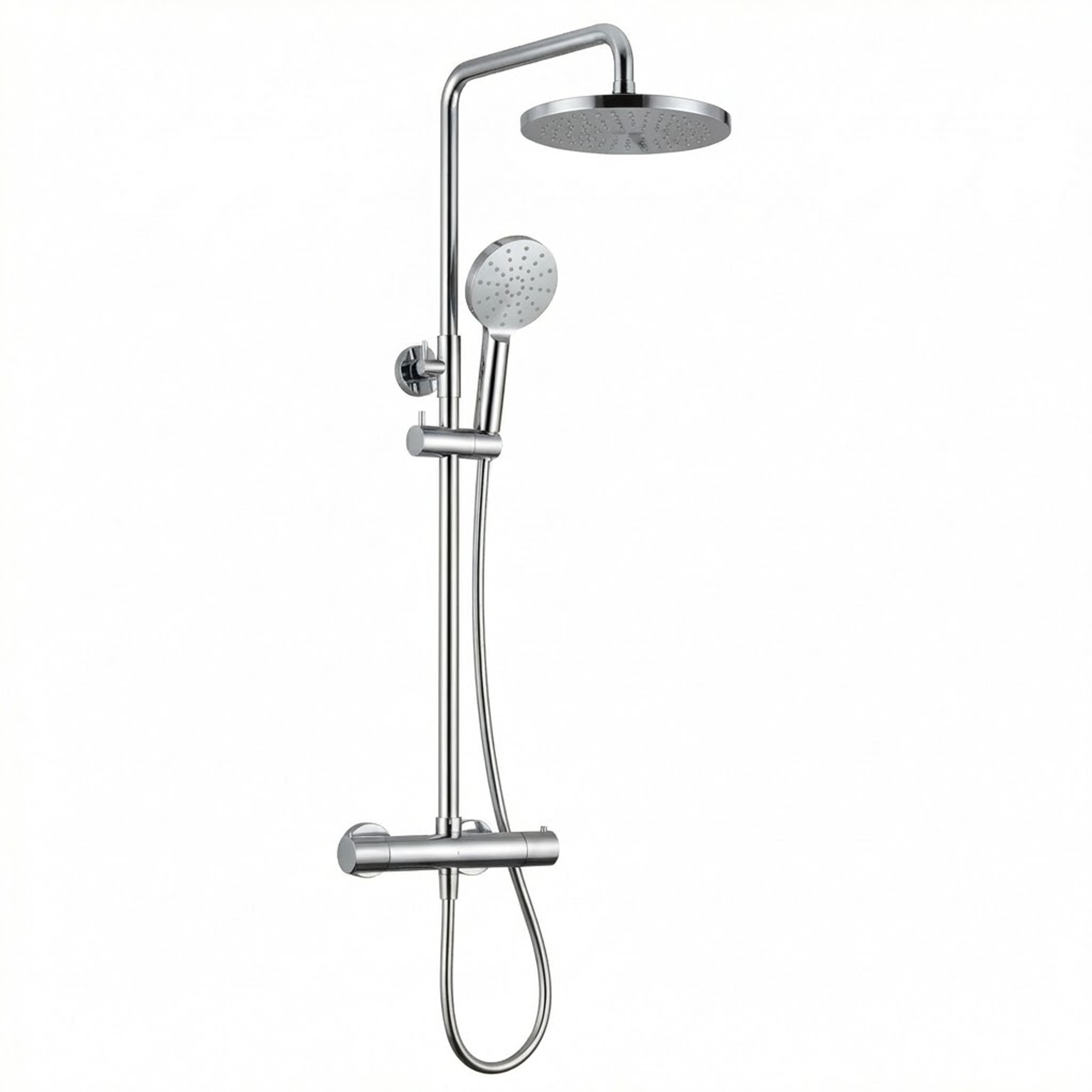 Arko Modern Round Thermostatic Shower – Chrome