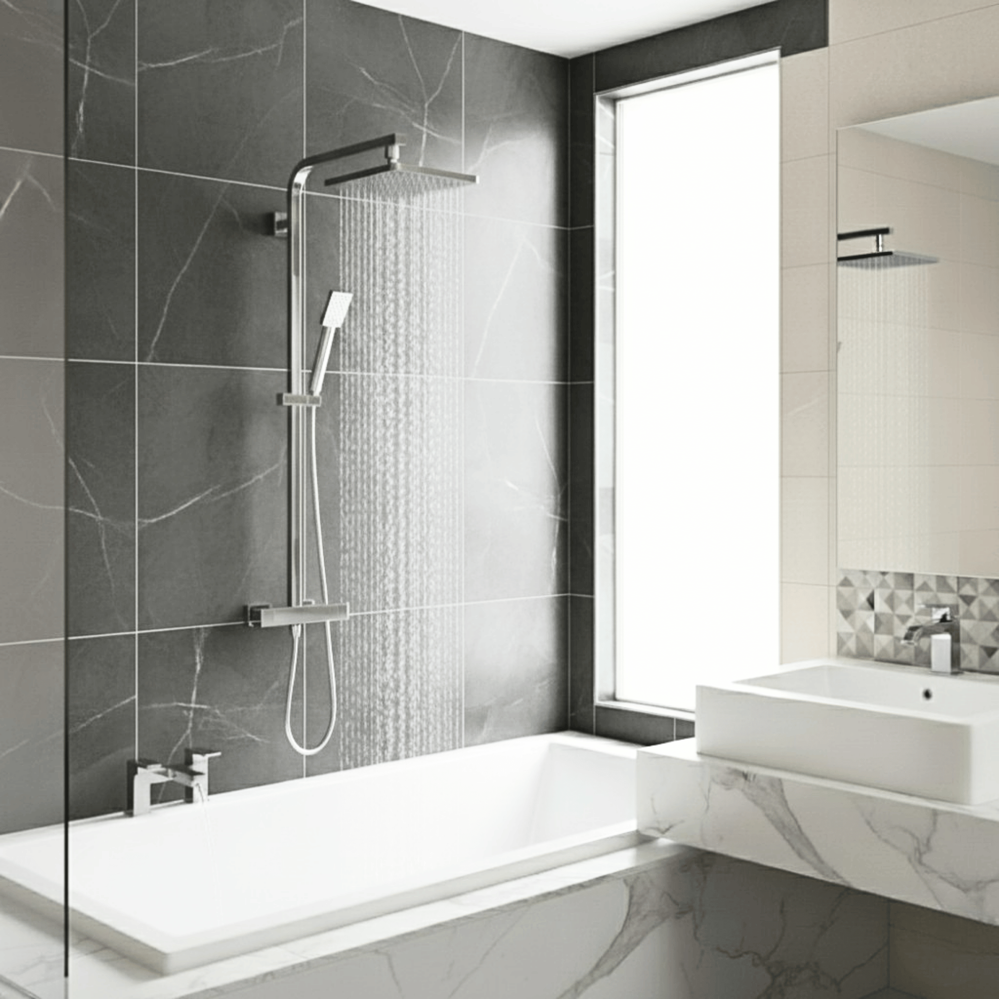 ARKO Verda Bath Filler & Mixer Shower Set – Chrome