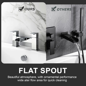 Waterfall Modern Bath Filler Taps – Chrome