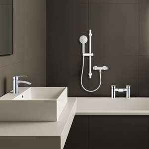 ARKO Capri Basin Mixer Tap, Bath Filler & Handheld Shower Set with Bath Waste – Chrome