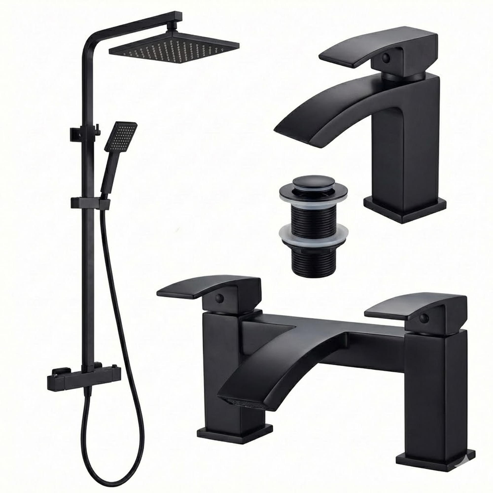 ARKO Vista Bath Filler & Mixer Shower Set – Black