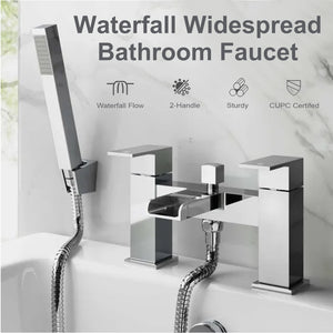 Waterfall Bath Shower Mixer Tap with Shower Kit – Chrome