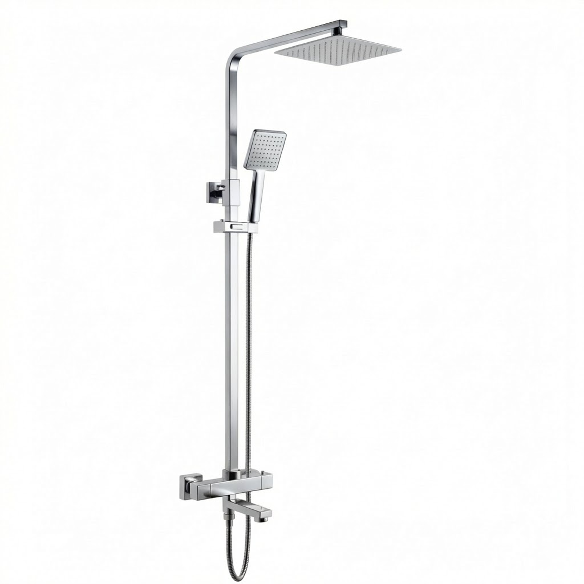 Arko Modern Square Thermostatic Shower  with Filler – Chrome