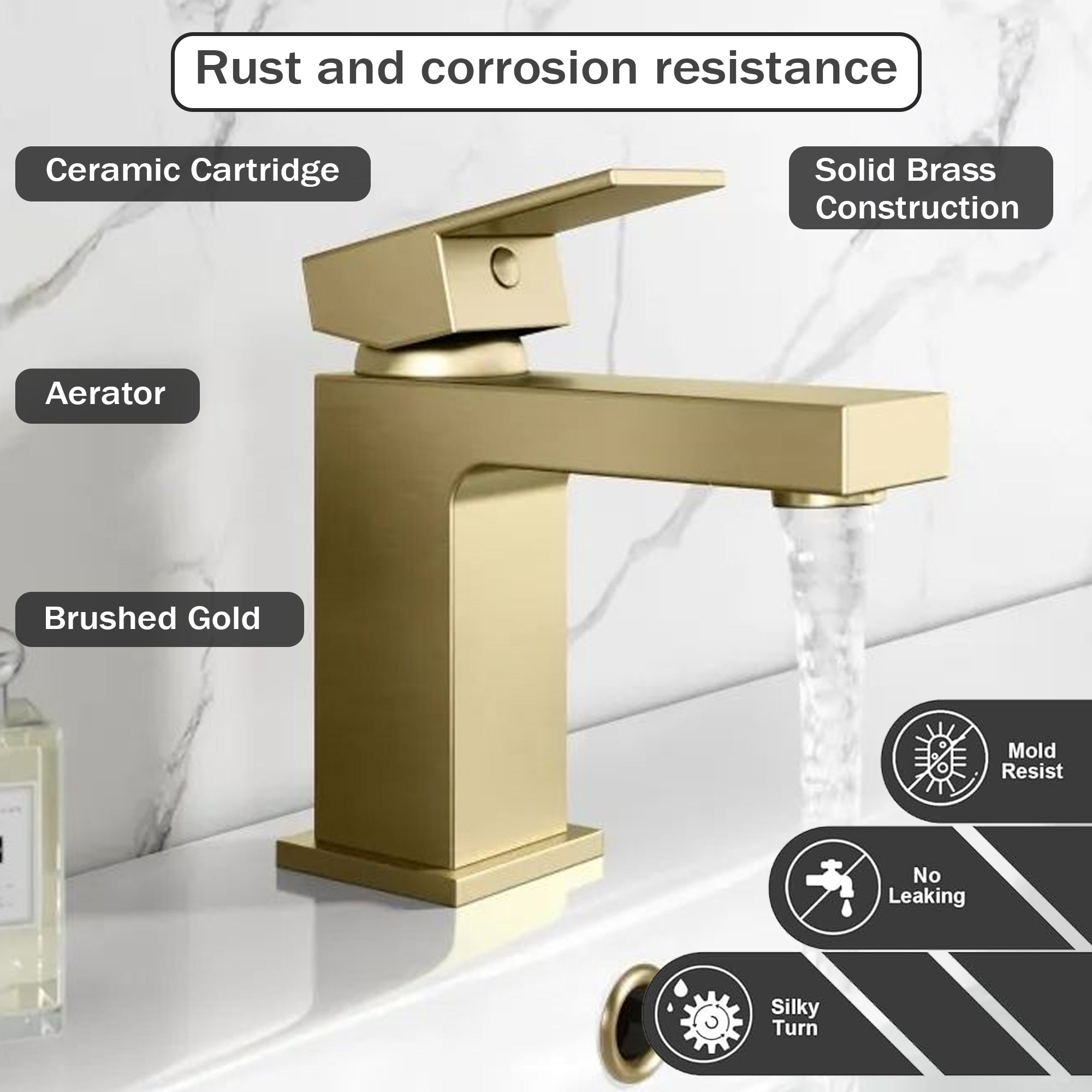 Verda Basin Mixer Tap Brushed Brass