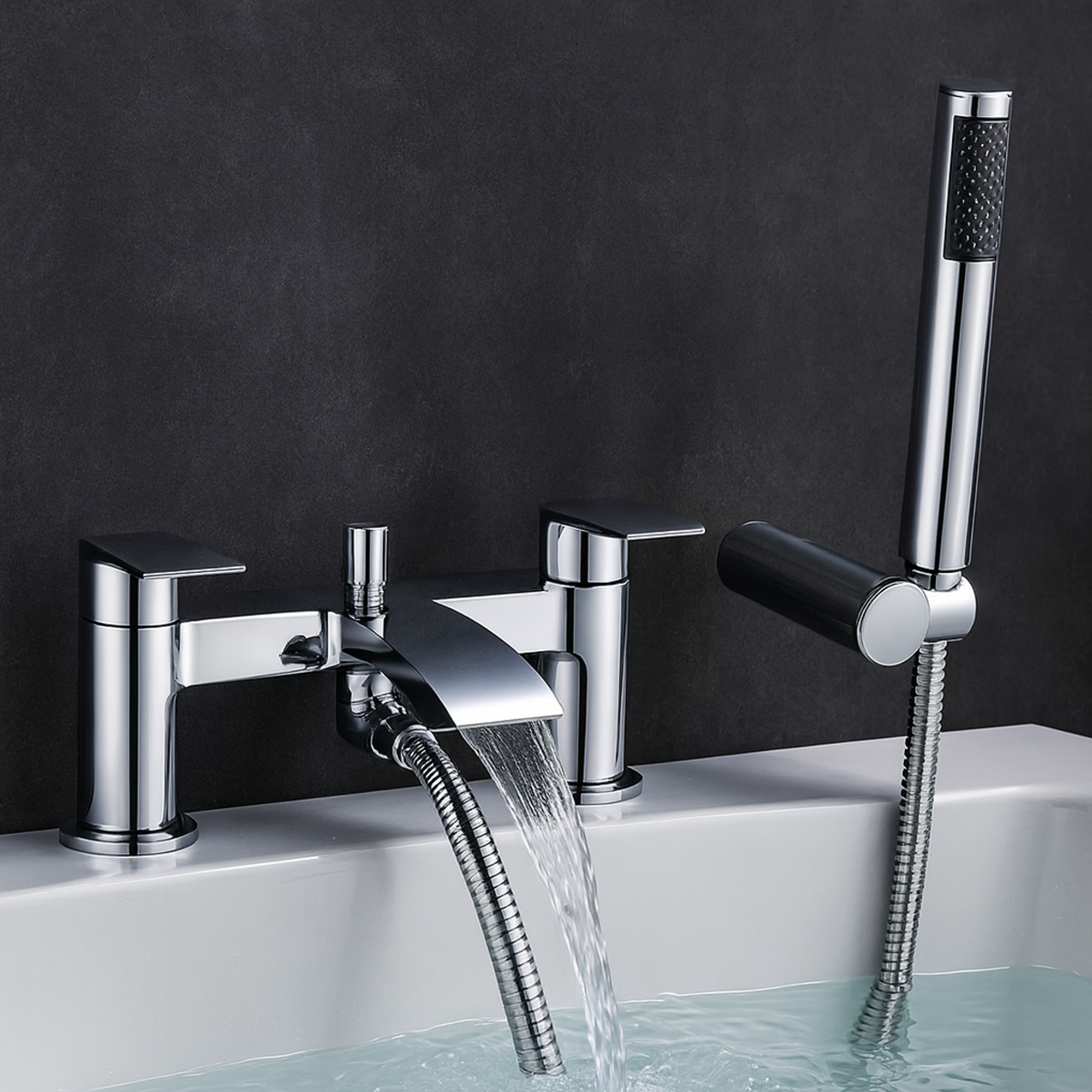 Arko Capri Basin Mixer Tap & Bath Shower Set with Bath Waste – Chrome