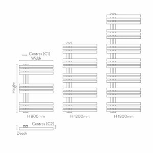 Lizz 600X1800 Chrome Towel Rail
