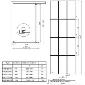 Grid Wetroom Screen