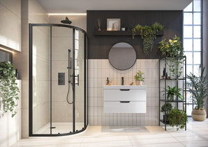 900X900 2-Door Quadrant Enclosure Black