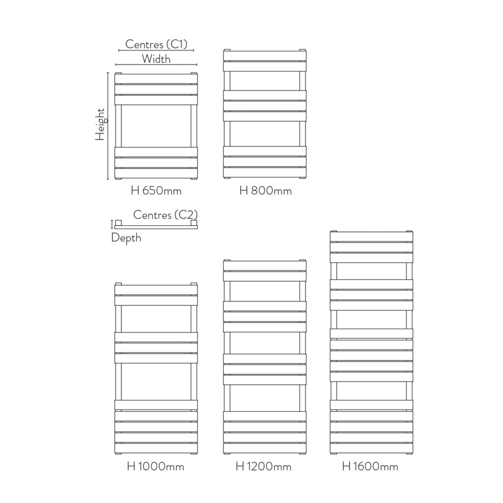 Milo 450X800 Anthracite Towel RAIL