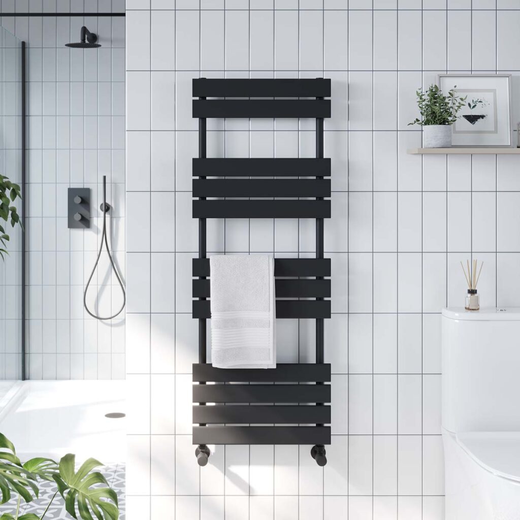 Milo 450X1200 Black Towel Rail