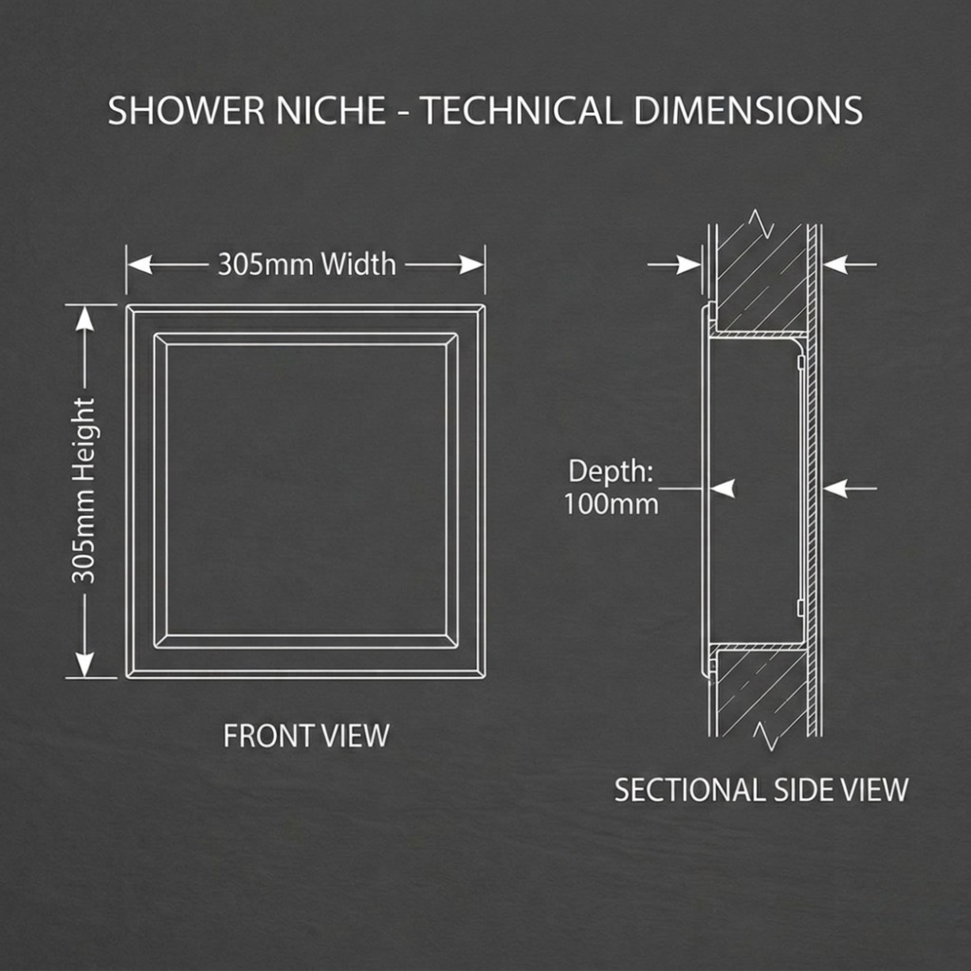 ARKO Shower Niche with LED Light Wall Insert, Bathroom Shower Storage Shelf, Chrome