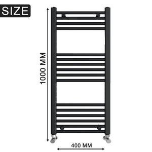ARKO Black Heated Towel Rail 400x1000mm – Wall Mounted Ladder Radiator