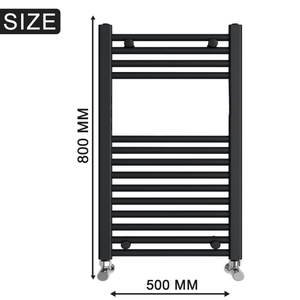 ARKO Black Heated Towel Rail 500x800mm – Wall Mounted Ladder Radiator