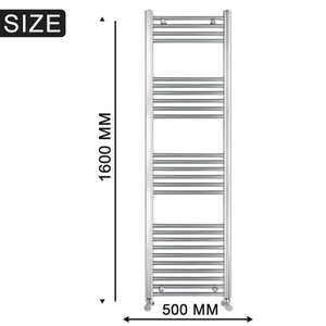 ARKO Chrome Heated Towel Rail 500x1600mm – Wall Mounted Ladder Radiator