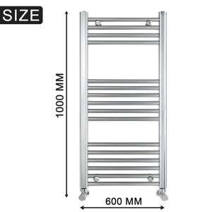 ARKO Chrome Heated Towel Rail 600x1000mm – Wall Mounted Ladder Radiator