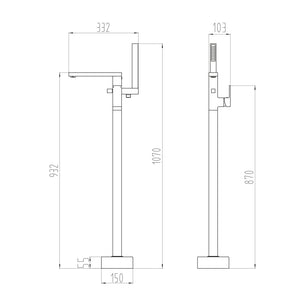 Ria Freestanding Bath Shower Mixer