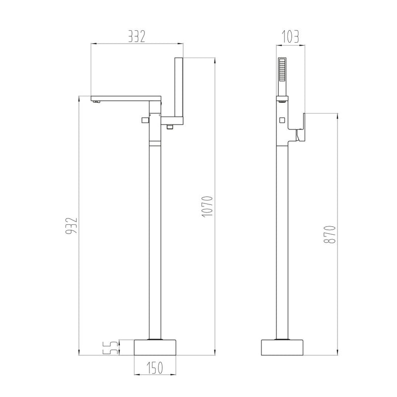 Ria Freestanding Bath Shower Mixer