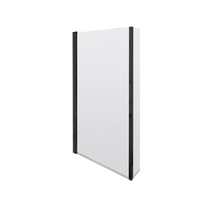 Black Square Bath Screen With Fixed Return