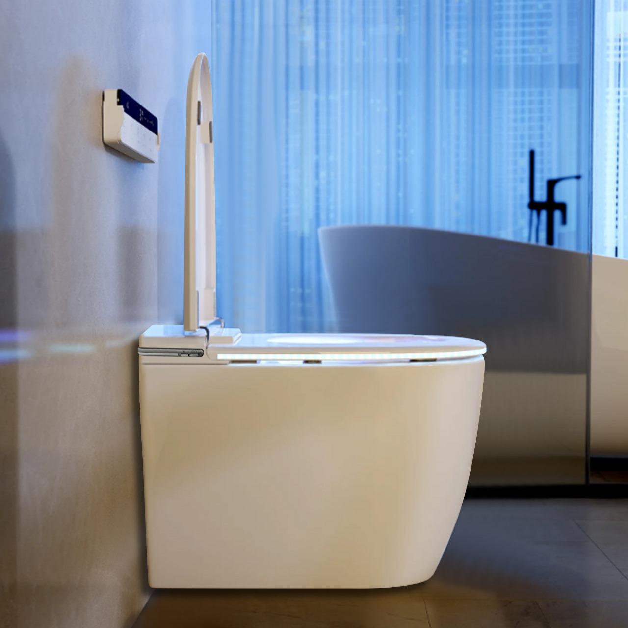 Smart Bidet Toilet with Self-Cleaning Spray – Soft Close, 430x390x370mm, White