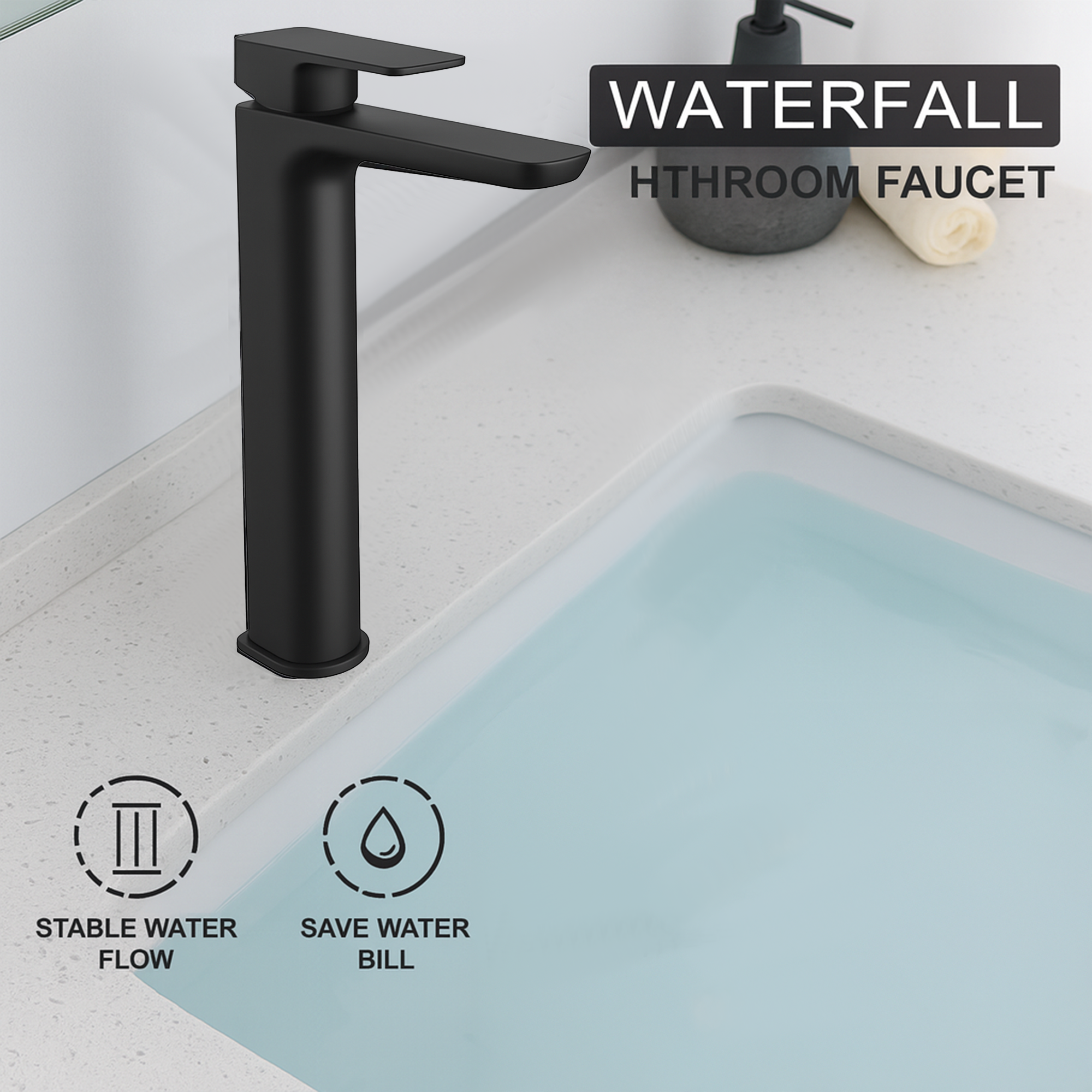Capri Black Tall Basin Mixer Tap – Contemporary Design