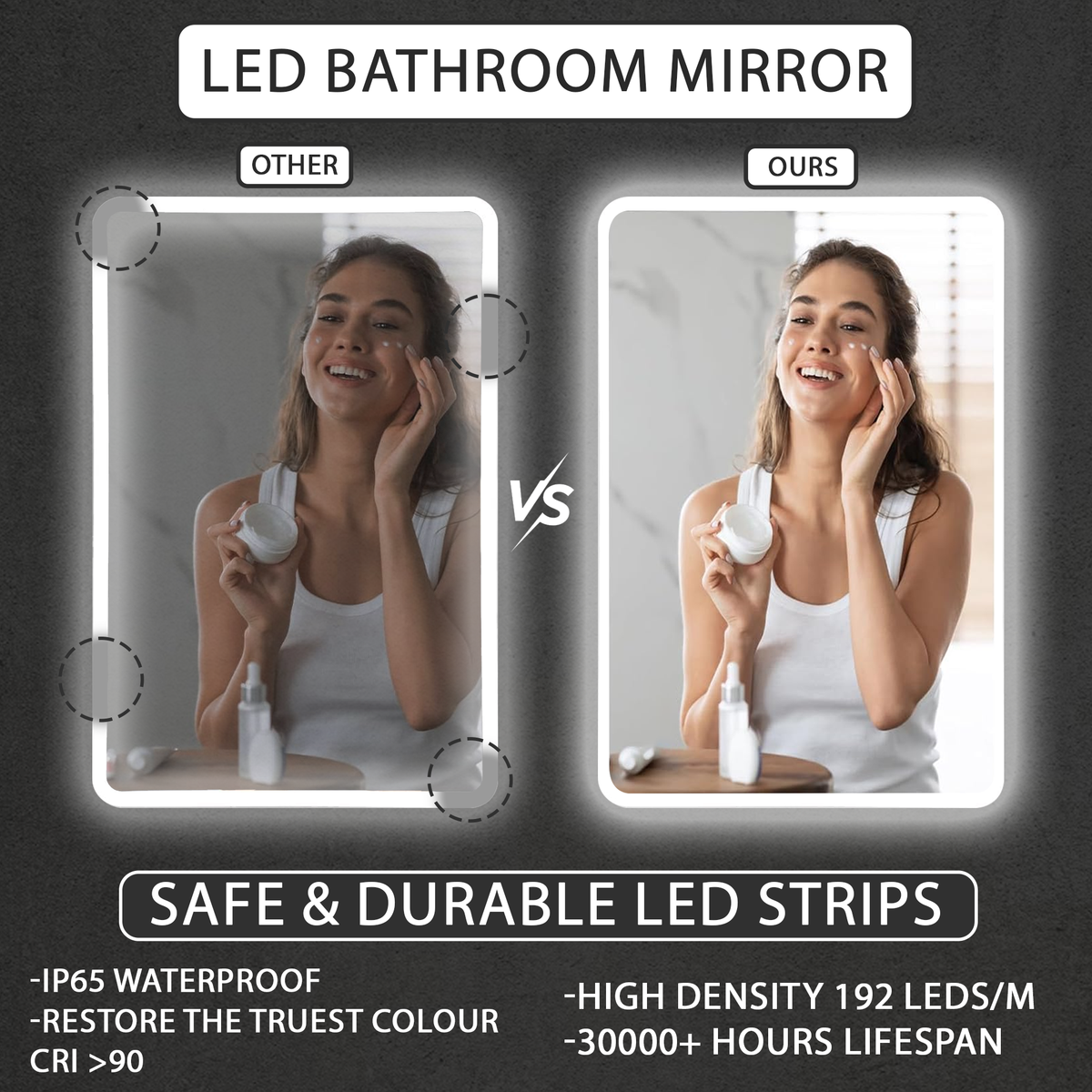 Arko 500x700mm LED Bathroom Mirror with Bluetooth Wall Mounted – Illum ...