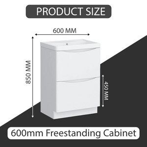 Arko Bathroom Furniture Set 600mm Vanity Unit with Basin, BTW WC Unit with Soft-Close Seat & 1500mm Tall Storage Cabinet –White