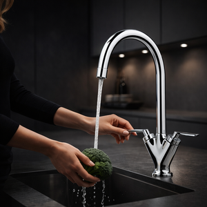 Arko OLICANA Dual Lever Mono Kitchen Sink Basin Mixer Tap - Chrome