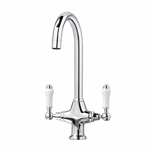 Arko Harrogate Twin Lever Kitchen Sink Mixer Tap Swivel Spout - Chrome