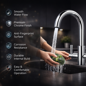 Arko KINGSTON Kitchen Sink Mixer Tap with Chrome Finish
