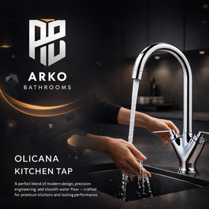 Arko OLICANA Dual Lever Mono Kitchen Sink Basin Mixer Tap - Chrome
