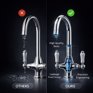 Arko Harrogate Twin Lever Kitchen Sink Mixer Tap Swivel Spout - Chrome